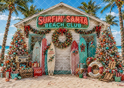 Avezano Surf Hut Beach Christmas Backdrop Designed By Enchanted Design Studio