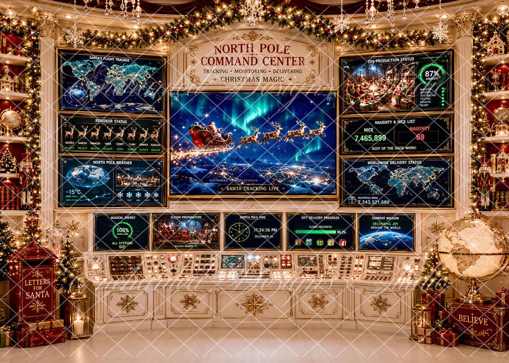 Avezano North Pole Command Center Backdrop Designed By Enchanted Design Studio