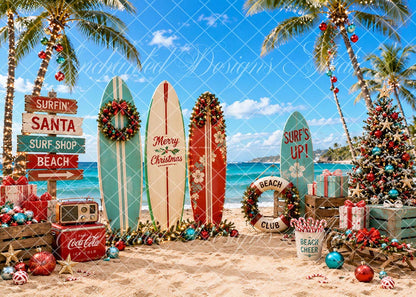 Avezano Beach Surf Christmas Backdrop Designed By Enchanted Design Studio
