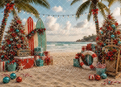 Avezano Tropical Beach Christmas Backdrop Designed By Enchanted Design Studio