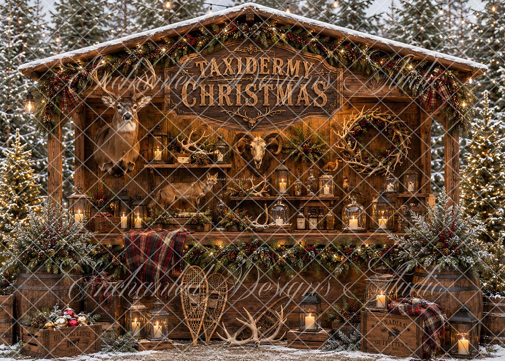 Avezano Rustic Taxidermy Christmas Stall Backdrop Designed By Enchanted Design Studio