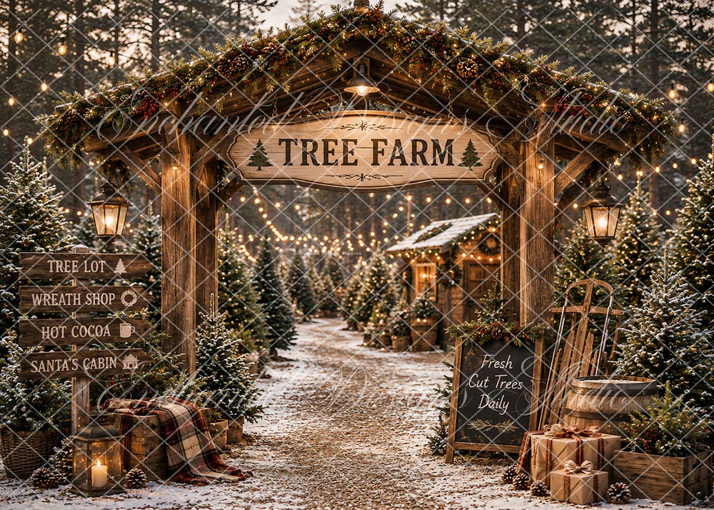 Avezano Rustic Tree Farm Arch Backdrop Designed By Enchanted Design Studio