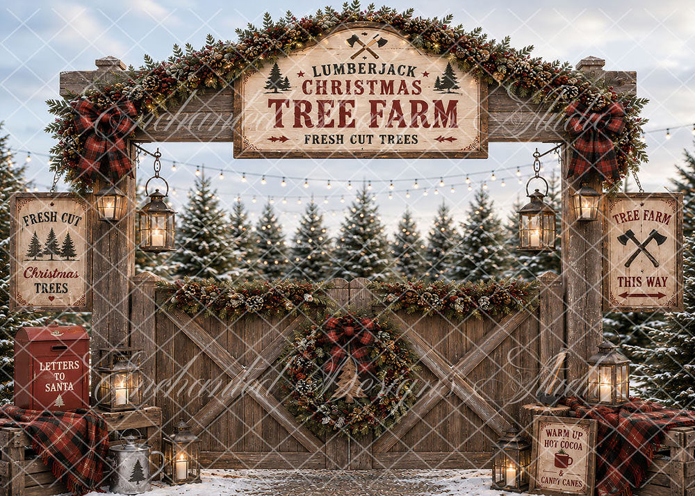 Avezano Lumberjack Christmas Tree Farm Backdrop Designed By Enchanted Design Studio