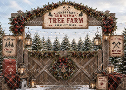 Avezano Lumberjack Christmas Tree Farm Backdrop Designed By Enchanted Design Studio