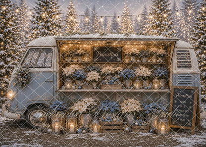 Avezano Vintage Poinsettia Flower Van Backdrop Designed By Enchanted Design Studio