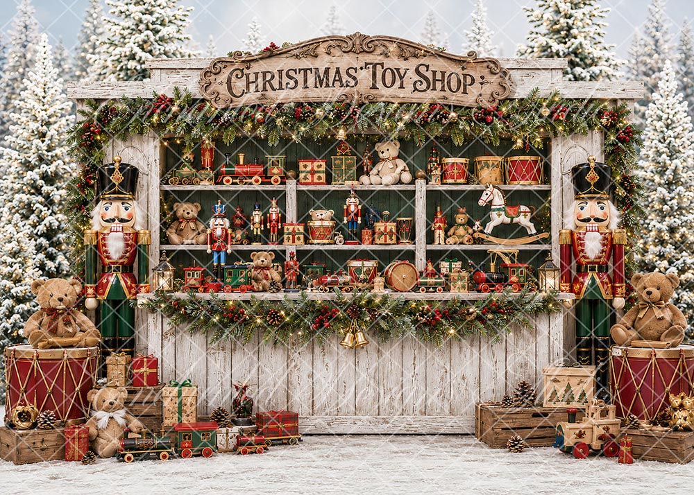 Avezano Christmas Toy Shop Nutcracker Backdrop Designed By Enchanted Design Studio