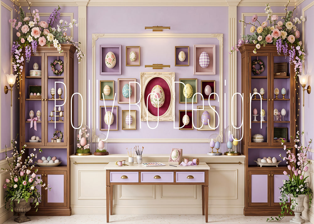 Avezano Purple Easter Craft Room Photography Backdrop Designed By Polly Ro Design