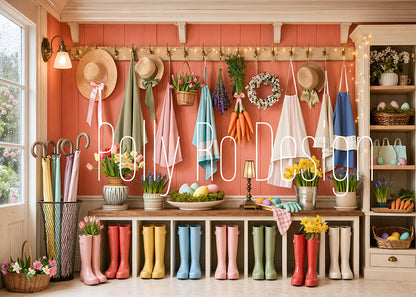 Avezano Spring Mudroom Decor Photography Backdrop Designed By Polly Ro Design