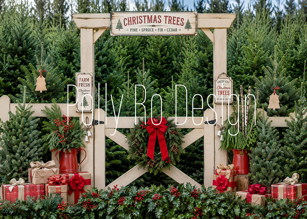 Avezano Christmas Tree Farm Photography Backdrop Designed By Polly Ro Design