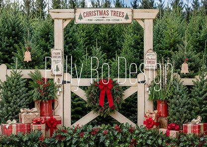 Avezano Christmas Tree Farm Photography Backdrop Designed By Polly Ro Design