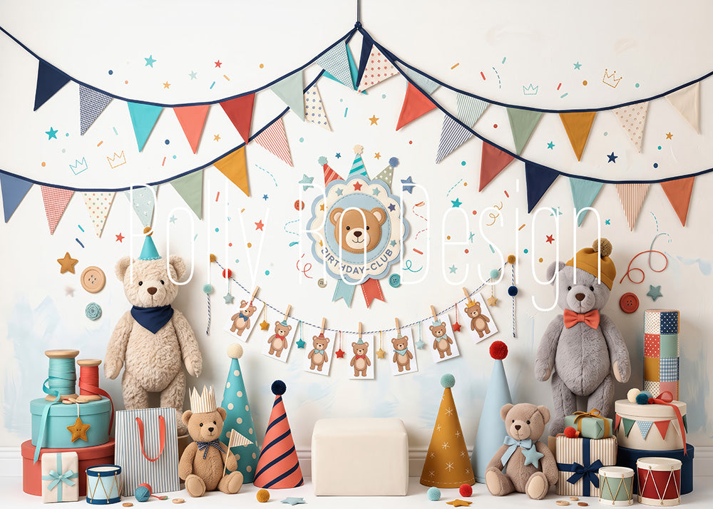 Avezano Bear Birthday Party Photography Backdrop Designed By Polly Ro Design