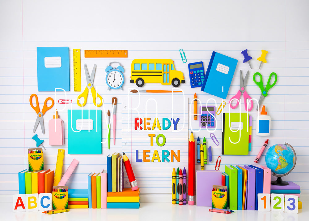 Avezano School Bus Learning Photography Backdrop Designed By Polly Ro Design