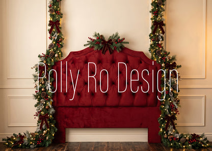 Avezano Red Velvet Christmas Headboard Photography Backdrop Designed By Polly Ro Design