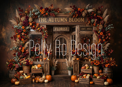 Avezano Autumn Floral Florist Shop Photography Backdrop Designed By Polly Ro Design
