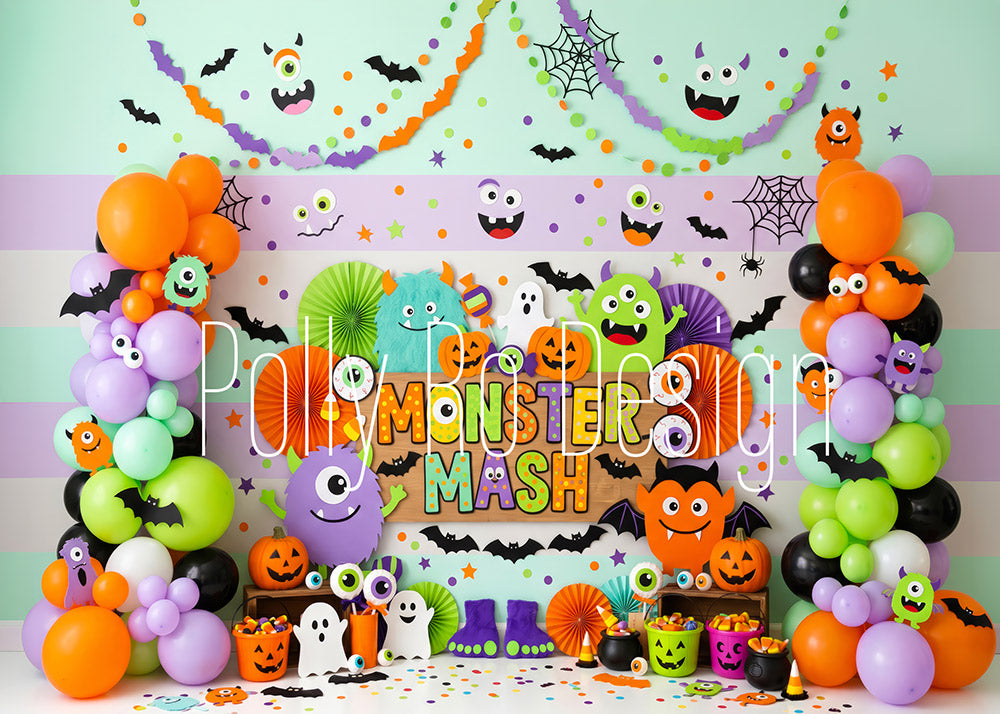 Avezano Monster Mash Halloween Party Photography Backdrop Designed By Polly Ro Design