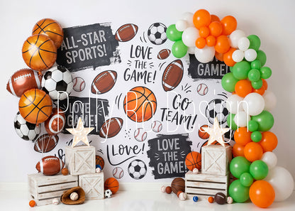 Avezano All-Star Sports Ball Photography Backdrop Designed By Polly Ro Design