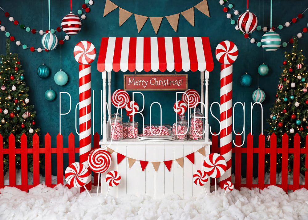 Avezano Candy Cane Christmas Booth Photography Backdrop Designed By Polly Ro Design