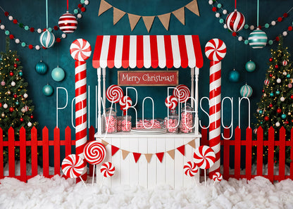 Avezano Candy Cane Christmas Booth Photography Backdrop Designed By Polly Ro Design