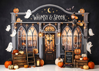Avezano Whimsy Witch House Halloween Photography Backdrop Designed By Polly Ro Design