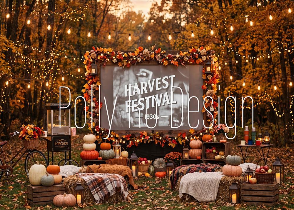 Avezano Fall Harvest Outdoor Movie Photography Backdrop Designed By Polly Ro Design