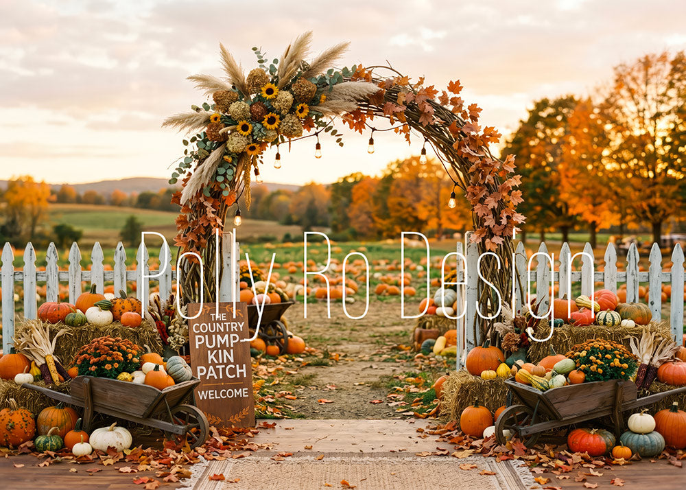 Avezano Pumpkin Patch Arch Photography Backdrop Designed By Polly Ro Design