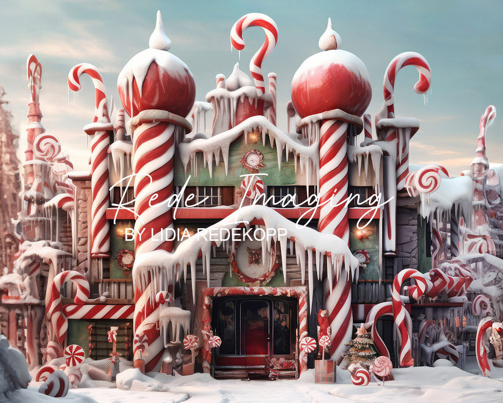 Avezano Candy Cane Winter Gingerbread Castle Backdrop Designed By Lidia Redekopp