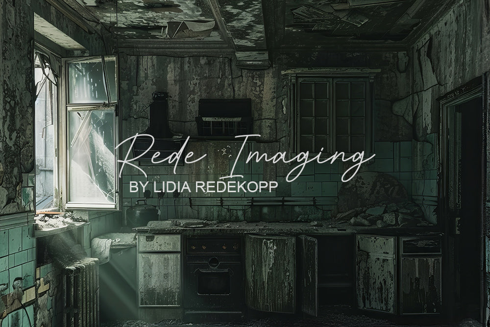Avezano Abandoned Ruined Dark Kitchen Backdrop Designed By Lidia Redekopp