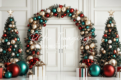 Avezano Classic Christmas Arch Tree Gift Backdrop Designed By Lidia Redekopp