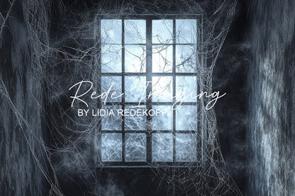 Avezano Spider Web Haunted Window Backdrop Designed By Lidia Redekopp