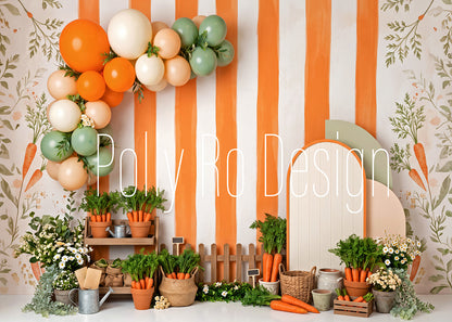 Toile de fond pour photographie de baiser de roses et de ballons de la Saint-Valentin d'Avezano conçue par Polly Ro Design
