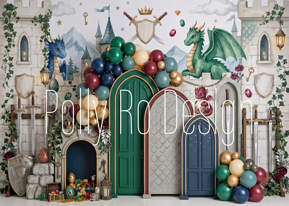 Avezano Dragon Castle Knight Party Photography Backdrop Designed By Polly Ro Design