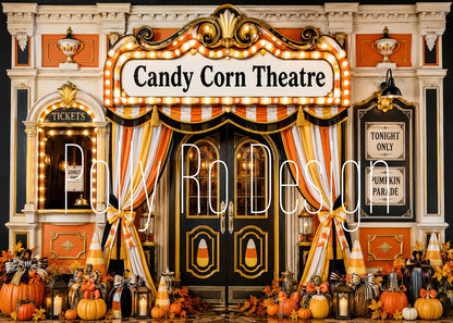 Avezano Candy Corn Theatre Halloween Photography Backdrop Designed By Polly Ro Design