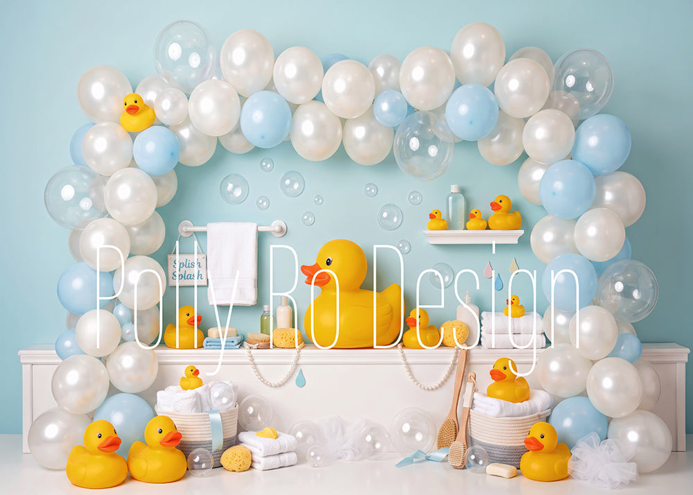 Avezano Rubber Duck Balloon Garland Photography Backdrop Designed By Polly Ro Design