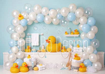 Avezano Rubber Duck Balloon Garland Photography Backdrop Designed By Polly Ro Design