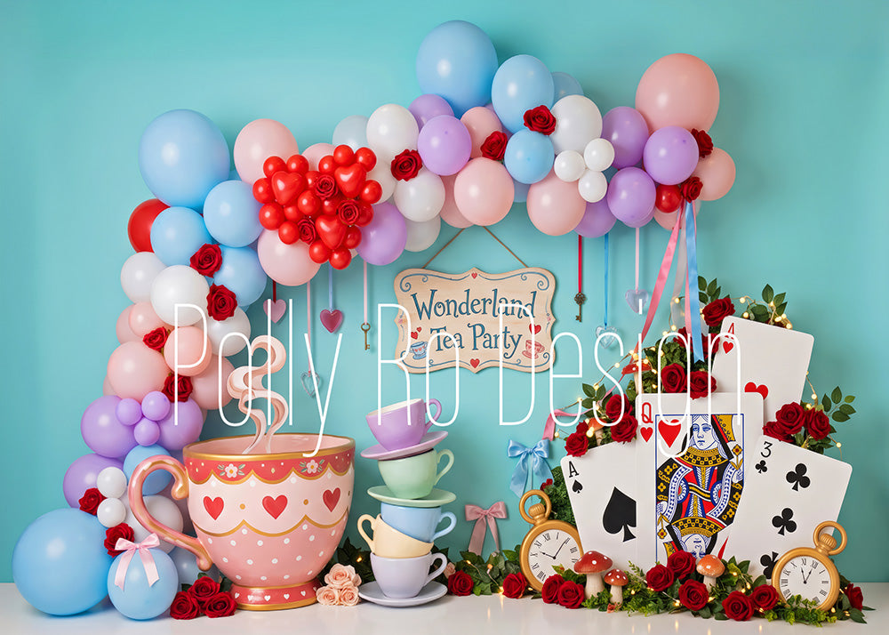 Avezano Wonderland Tea Party Photography Backdrop Designed By Polly Ro Design