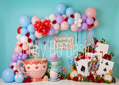 Avezano Wonderland Tea Party Photography Backdrop Designed By Polly Ro Design