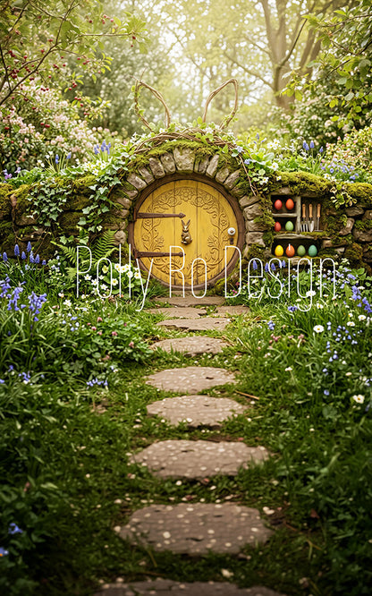 Avezano Hobbit Garden Easter Door Photography Backdrop Designed By Polly Ro Design