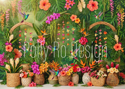 Toile de fond pour photographie de baiser de roses et de ballons de la Saint-Valentin d'Avezano conçue par Polly Ro Design