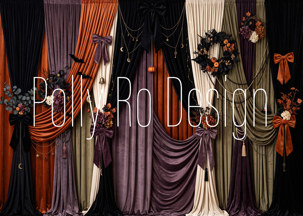 Avezano Vintage Fall Curtain Halloween Photography Backdrop Designed By Polly Ro Design