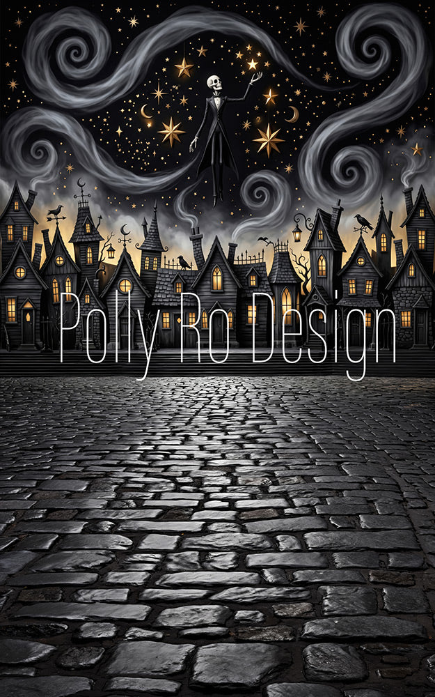 Avezano Gothic Halloween Town Photography Backdrop Designed By Polly Ro Design