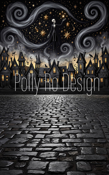 Avezano Gothic Halloween Town Photography Backdrop Designed By Polly Ro Design