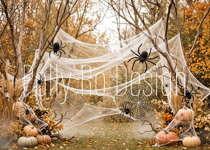 Avezano Outdoor Spider Web Fall Halloween Photography Backdrop Designed By Polly Ro Design