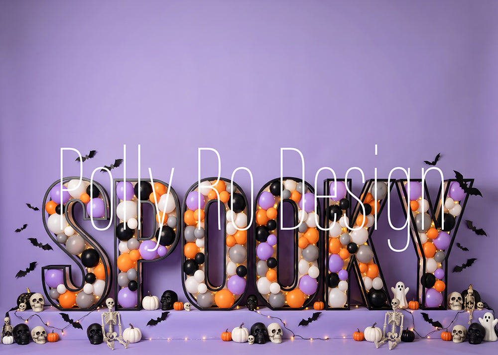 Avezano Spooky Balloon Letter Halloween Photography Backdrop Designed By Polly Ro Design