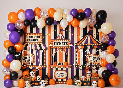 Avezano Halloween Carnival Balloon Circus Photography Backdrop Designed By Polly Ro Design