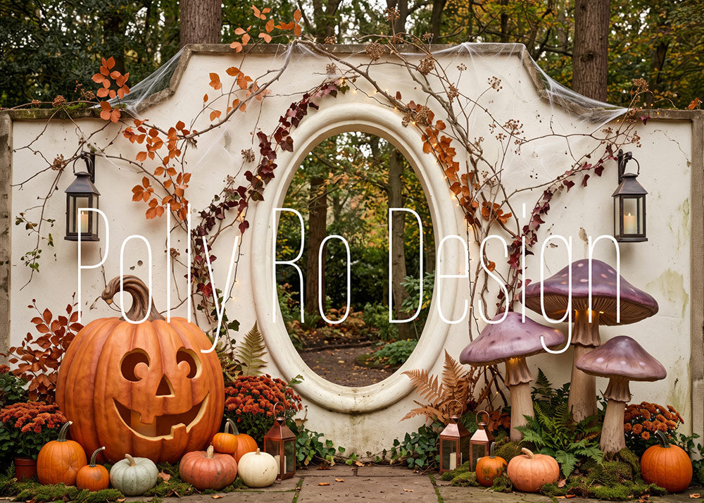 Avezano Enchanted Pumpkin Forest Halloween Photography Backdrop Designed By Polly Ro Design