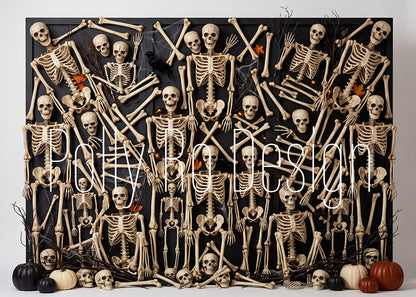 Avezano Skeleton Family Halloween Photography Backdrop Designed By Polly Ro Design