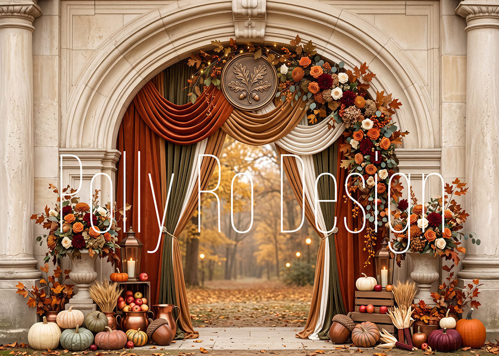 Avezano Autumn Arch Foliage Photography Backdrop Designed By Polly Ro Design