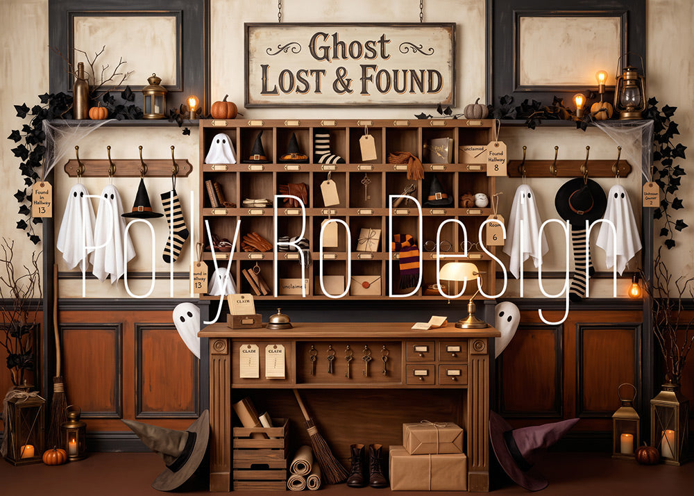 Avezano Ghost Lost Found Halloween Photography Backdrop Designed By Polly Ro Design