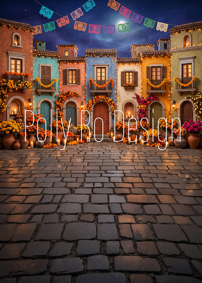 Avezano Colorful Mexican Street Photography Backdrop Designed By Polly Ro Design