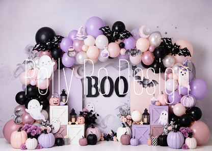 Avezano Pastel Halloween Balloon Photography Backdrop Designed By Polly Ro Design